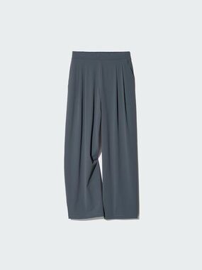 Uniqlo Straight-Leg Wide Pants in Slate Gray SIZE Small